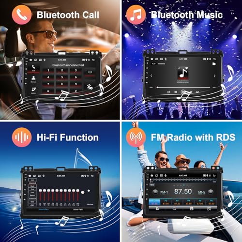 [2G+64G] Car Radio for Toyota Prado 120/ Lexus Gx470 2004-2009 Android Car Stereo Carplay Wireless Android Auto, Hodozzy 9 inch Touch Screen with GPS/WiFi/Bluetooth, FM RDS, Mirror Link,Backup Camera by Hodozzy - Image 4