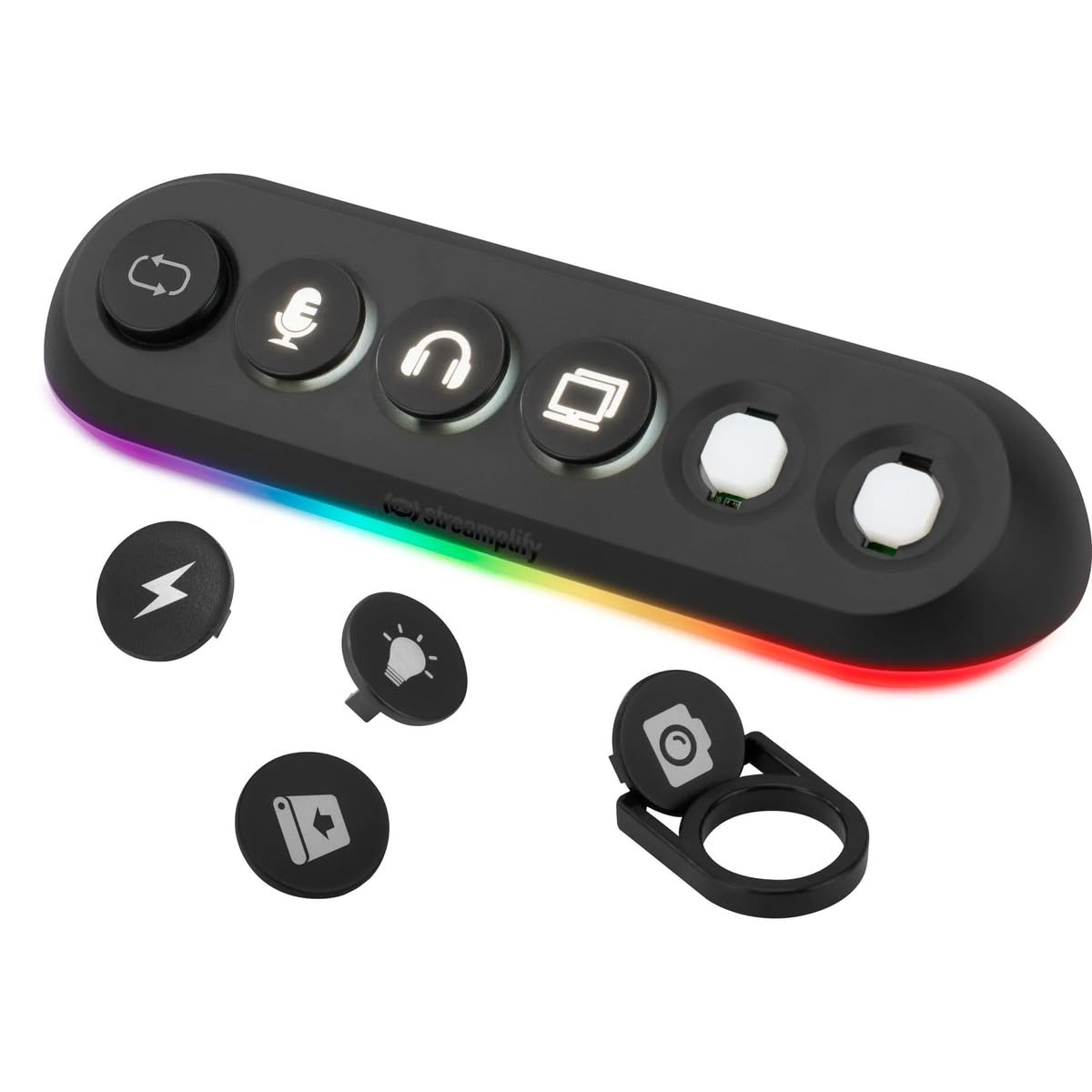 STREAMPLIFY HUB Deck 5, 4X USB 3.0, 1x USB 2.0, RGB, 12V, EU-Netzkabel - Schwarz