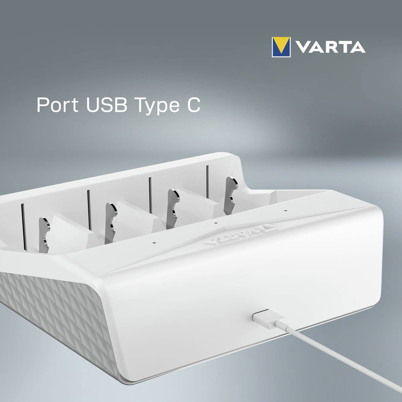 VARTA Chargeur de Piles, chargeur pour piles rechargeables, charge 2 ou 4 AA, AAA, C, D ou 1x 9V simultanément, Universal Charger, non équipé, avec arrêt de sécurité