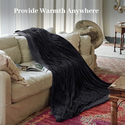 Electric Blanket Twin Size 62''X84'' - Heated Blanket with Single Control Fast Heating 9 Heating Levels & 10 Hours Auto Off,ETL Certified Machine Washable (Black)