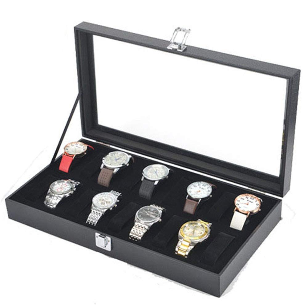 Caja de Relojes Estuche para Relojes, Clásica de madera caja de reloj de la caja del organizador Borre Top brazalete Colección exhibición de la joyería de almacenamiento de soporte Bandeja marido novi