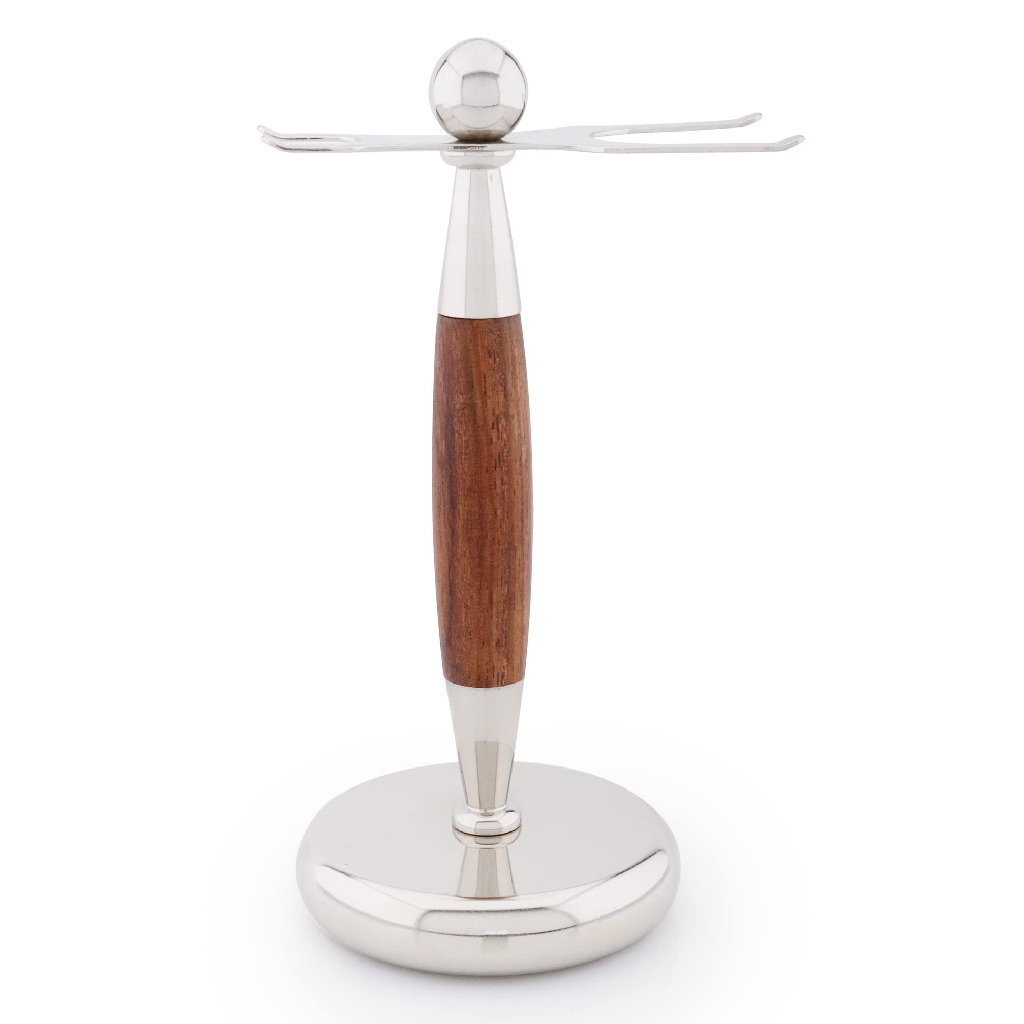 Jag Shaving Rasierset - JAG's LEE Range 4-teiliges Rasierset - Silberspitz Dachshaar Rasierpinsel - 5 Rasierklingen Rasierhobel - Rasierständer aus Edelstahl und Holz - Rasierschale - Holz Set