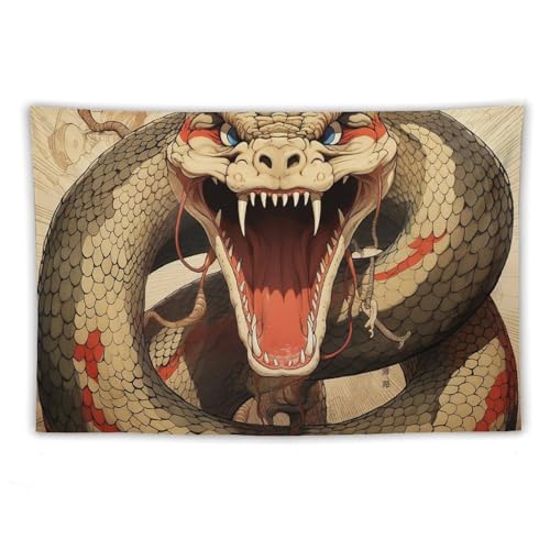 Tapisserie serpent rideau esthétique pour habiller un mur vide de chambre
