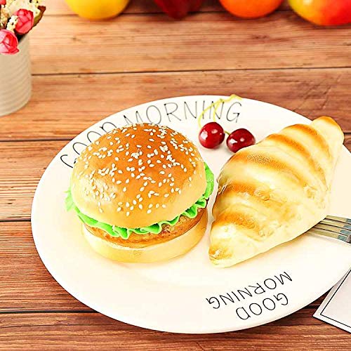 image for HTFGNC Kmiunty 4PCS Artificial Hamburger Fake Food Bread Model Photogr