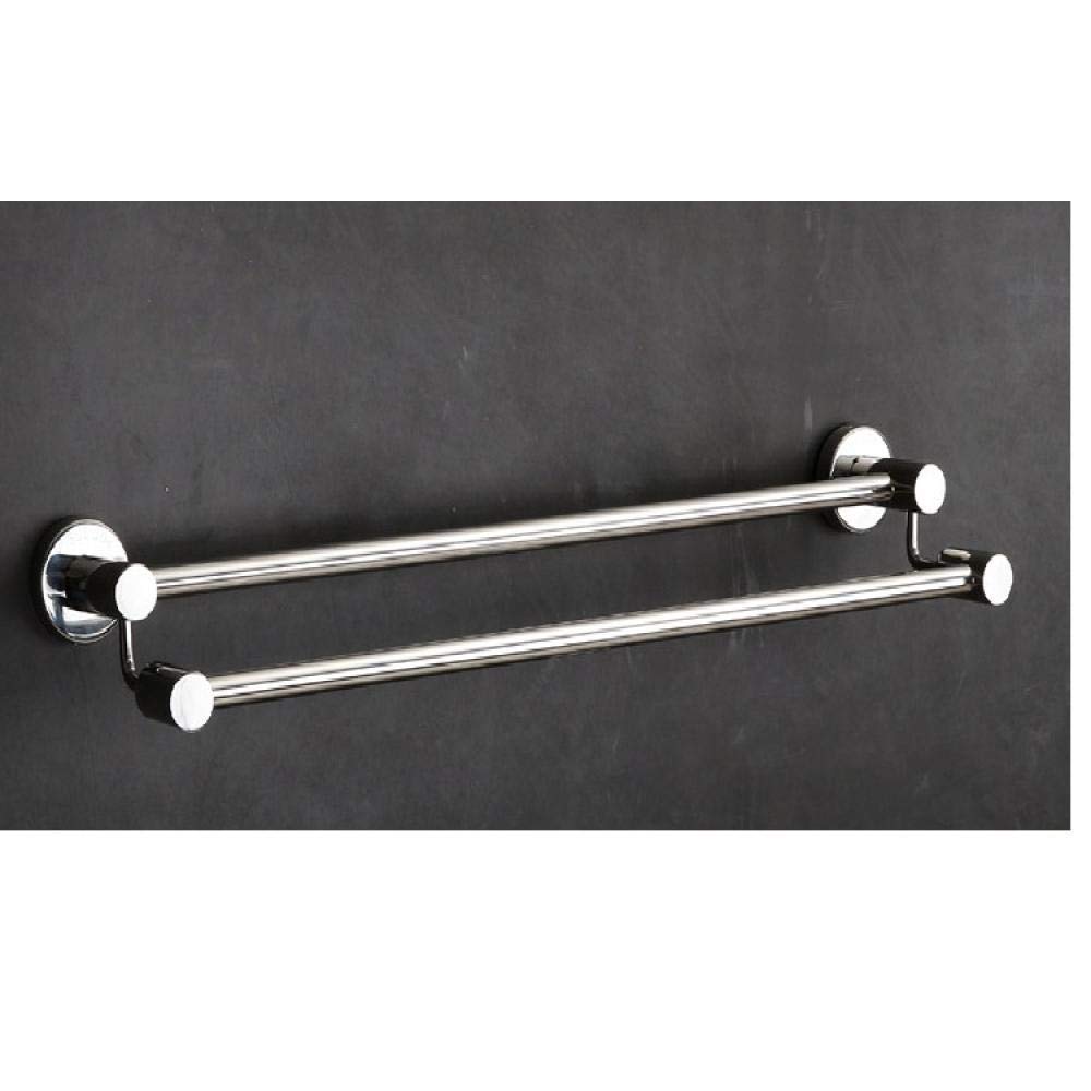 Toallero multifuncional de acero inoxidable 304 alto y bajo de doble polo, brillante y multifuncional, para colgar en la pared, longitud de 40 cm, soporte para toallas de hotel, estante de