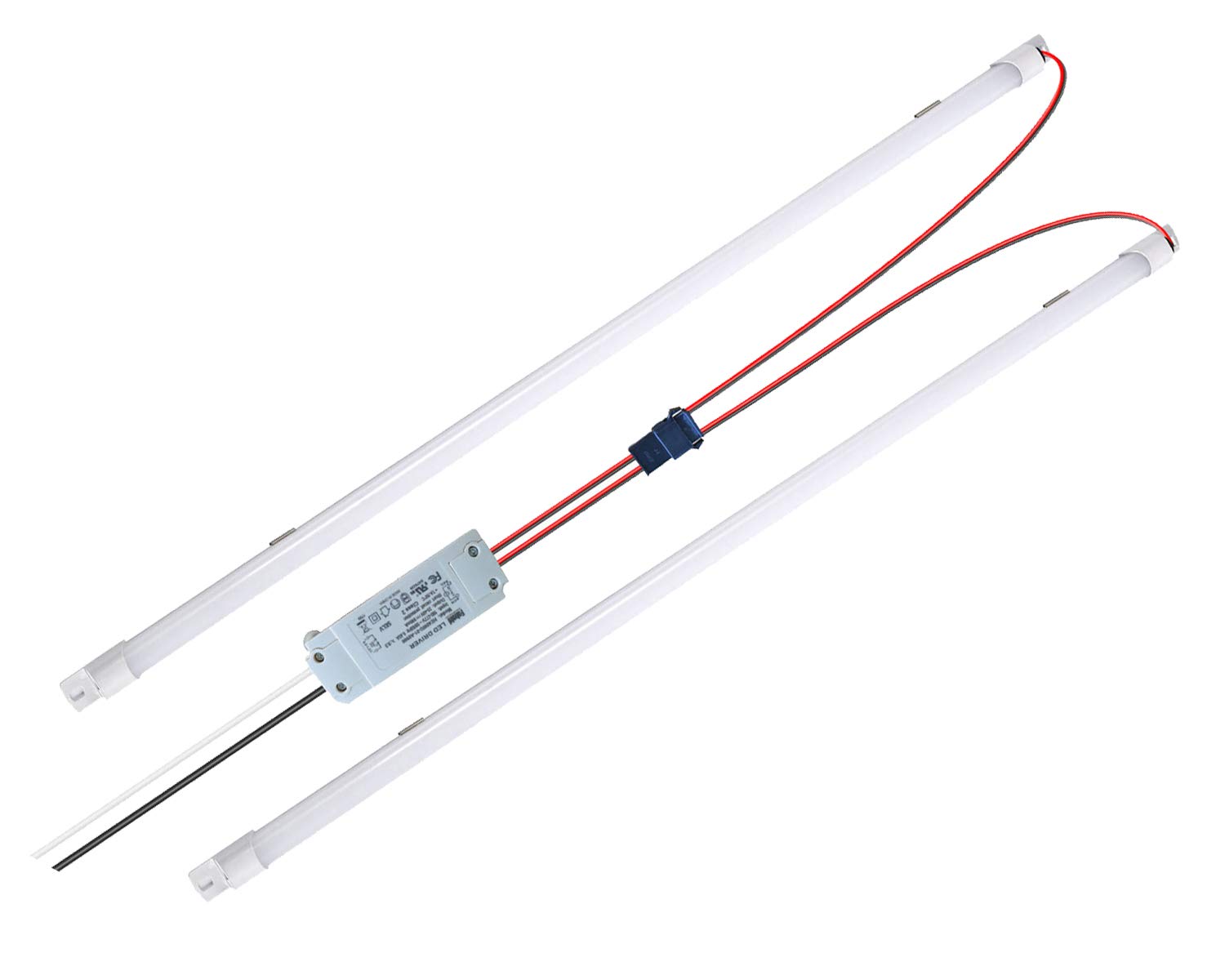 18W Magnetic 2FT LED Tube Retrofit Kit, 2x2 FT LED Troffer Retrofit Kit(1 Driver&2 Strips) 4000K Nature White,0-10V Dimmable, T8 T10 T12 Fluorescent Replacement, Quick Easy Install