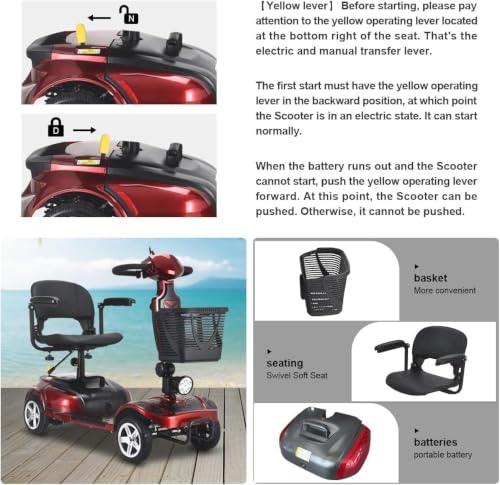 Image of Heavy Duty All Terrain Fast Wheel Mobility Scooter for Seniors and Adults | 350-400 lbs Capacity,350W powerful motor,Spacious and comfortable seats,20A Long Range Battery and Two Baskets