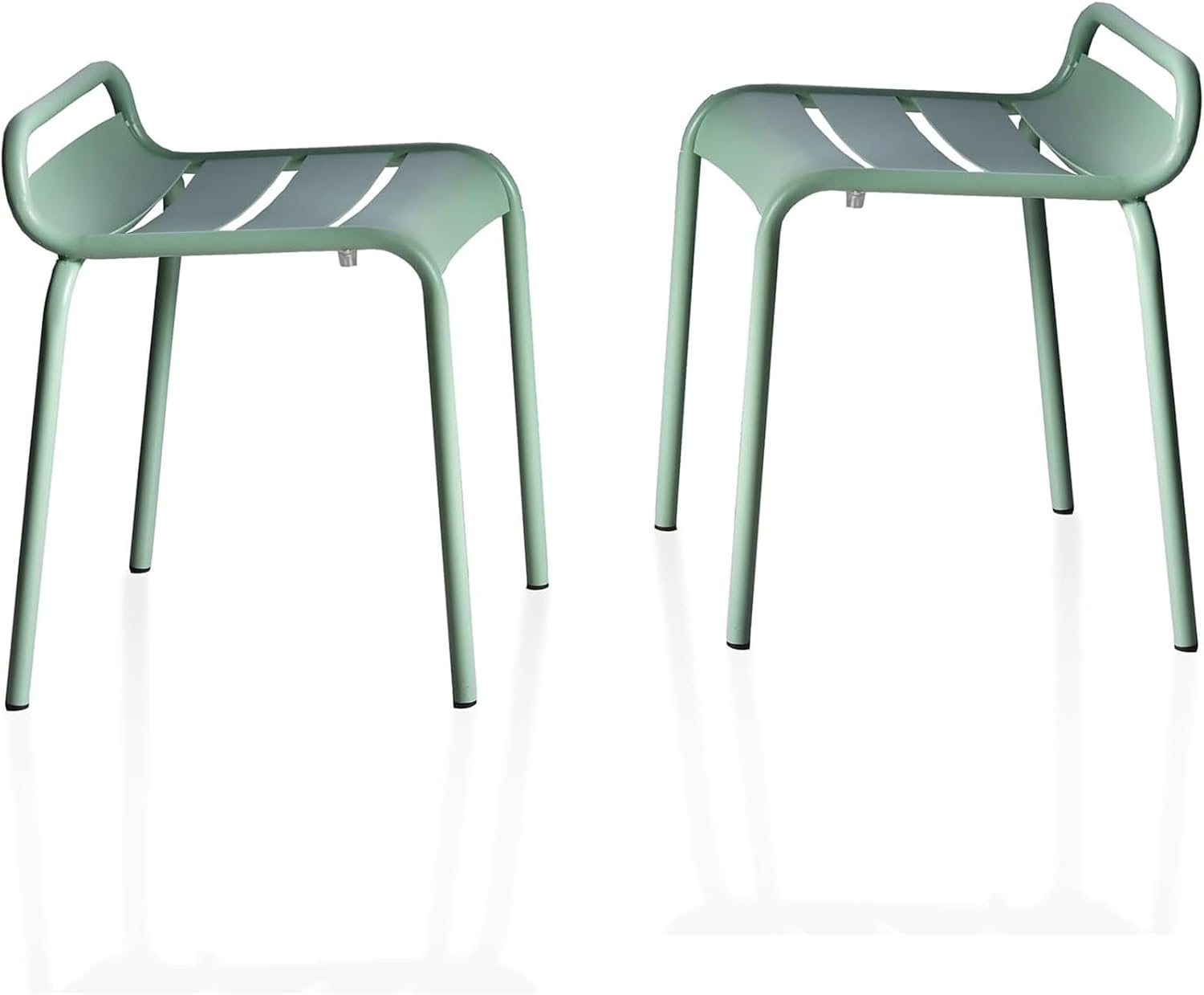 Modern Patio Chairs Retro Metal Dining Chair for Kitchen Industrial Bar Stool fot Outdoor& Indoor Stackable Cafe Chairs with Low Back 17.7inch Seat Height