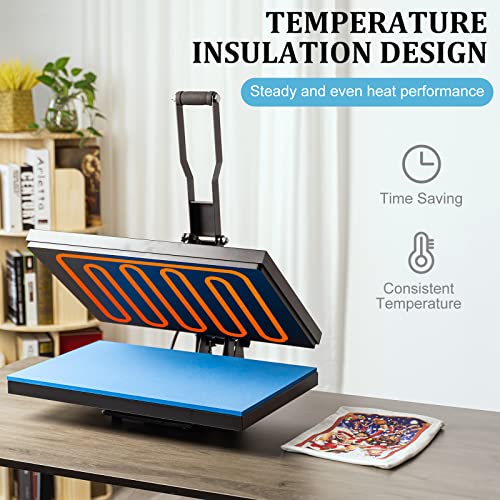 Shzond Heat Press 16X20 Inch, Large Clamshell Heat Press 1700W, High Pressure Heat Press Machine Digital Control Heat Transfer Machine For T Shirts #TOP2