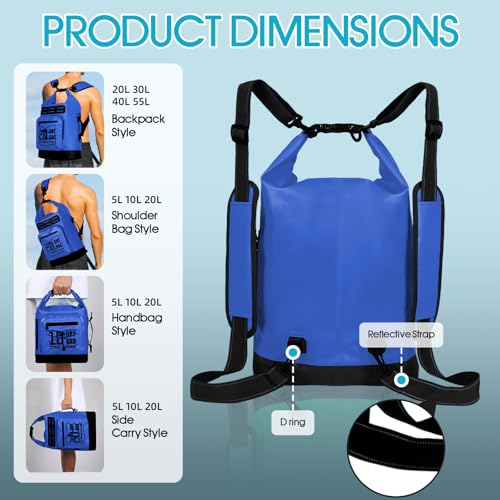 Image of MORXPLOR Dry Bag Waterproof,5L /10L /20L /30L /40L /55L Roll Top Dry Bag Backpack with WaterProof Phone Case for Swim,Kayak