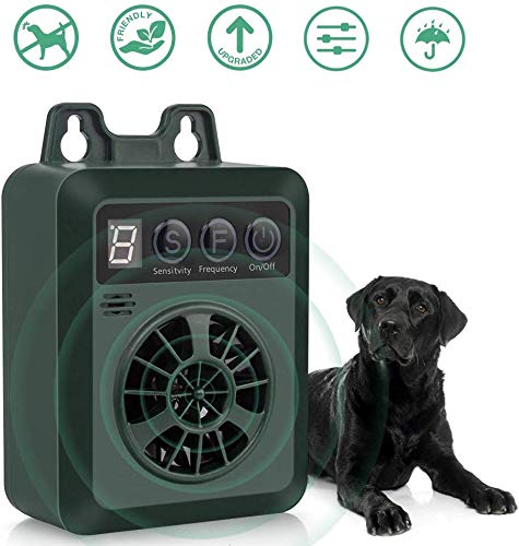 ULTPEAK Anti Barking Device, Ultrasonic Stop Barking Device with 4 Adjustable Levels for 50 Feet Effective No Dog Bark, USB Rechargeable Dog Bark Control, Safe & Humane (Green)