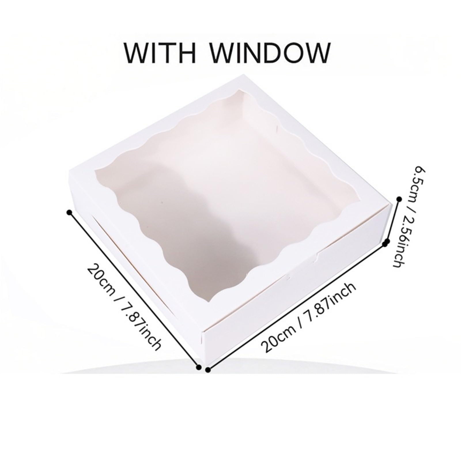 Caja Tarta de Cartón Con Ventana Transparente Caja de papel Kraft blanco for pastel, transparente con ventana, embalaje for almacenamiento rosquillas Chocolate, 10 Uds(Black)