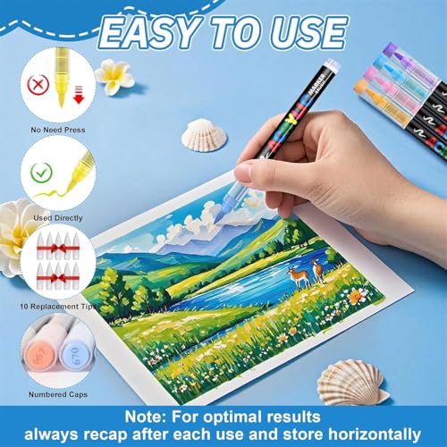 Image of Acrylic Pen Marker Set for Fabric, Canvas, Glass, Wood and Paper (288)