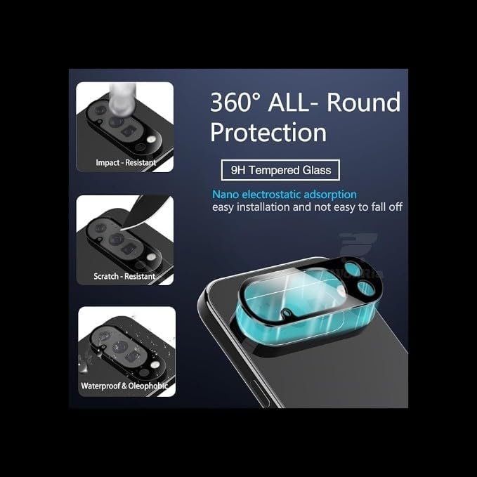 Image of Pack 1- Back Camera lens Protector for Google Pixel 10 Pro XL 5G [3D Premium] Camera Glass Protector (Black)