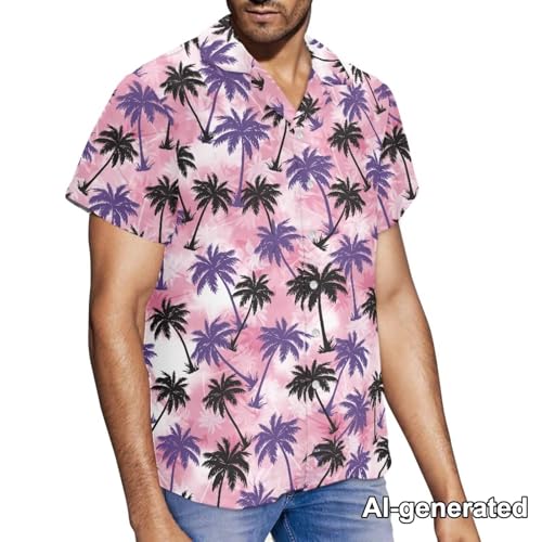 Image of Hawaii Matching Couple Outfits Husband and Wife Clothing Fashionable Mens Casual Shirts Hawaii Dress with Soft Fabric