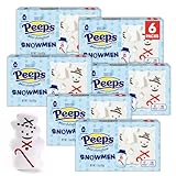 Peeps Marshmallow Snowman 1.5oz 6 packs - Gluten Free & Fat Free - Marshmallow Christmas Candy - Soft and Chewy Holiday Treats