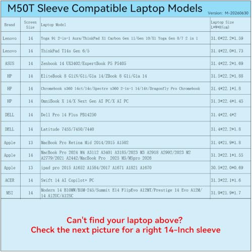 Image of Smatree M50TW Hard Protective 14 inch Laptop Case for HP /Lenovo /DELL /ASUS | Compatible for HP OmniBook X /ZBook, Lenovo ThinkPad /Yoga, DELL Pro 14 Plus /Latitude, ASUS ExpertBook /Zenbook,White(X8042TW)