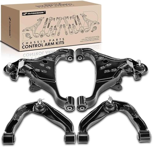 A-Premium Set of 4, Front Upper & Lower Control Arm Kit, with Ball Joint & Bushing, Compatible with Nissan Frontier 2005-2018, Pathfinder 2005-2012, Xterra 2005-2015