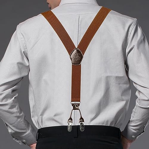 Tirantes elásticos de hombre extra fuertes ajustables con seis clips metálicos 5