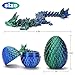 4PCS Mini 3D Printed Dragon Eggs with Dragon Inside, Articulated Crystal Dragon in Egg, 3D Printed Animals Fidget Toys for Kids, Halloween Christmas Decorations Indoor Outdoor Gifts for Girls Boys