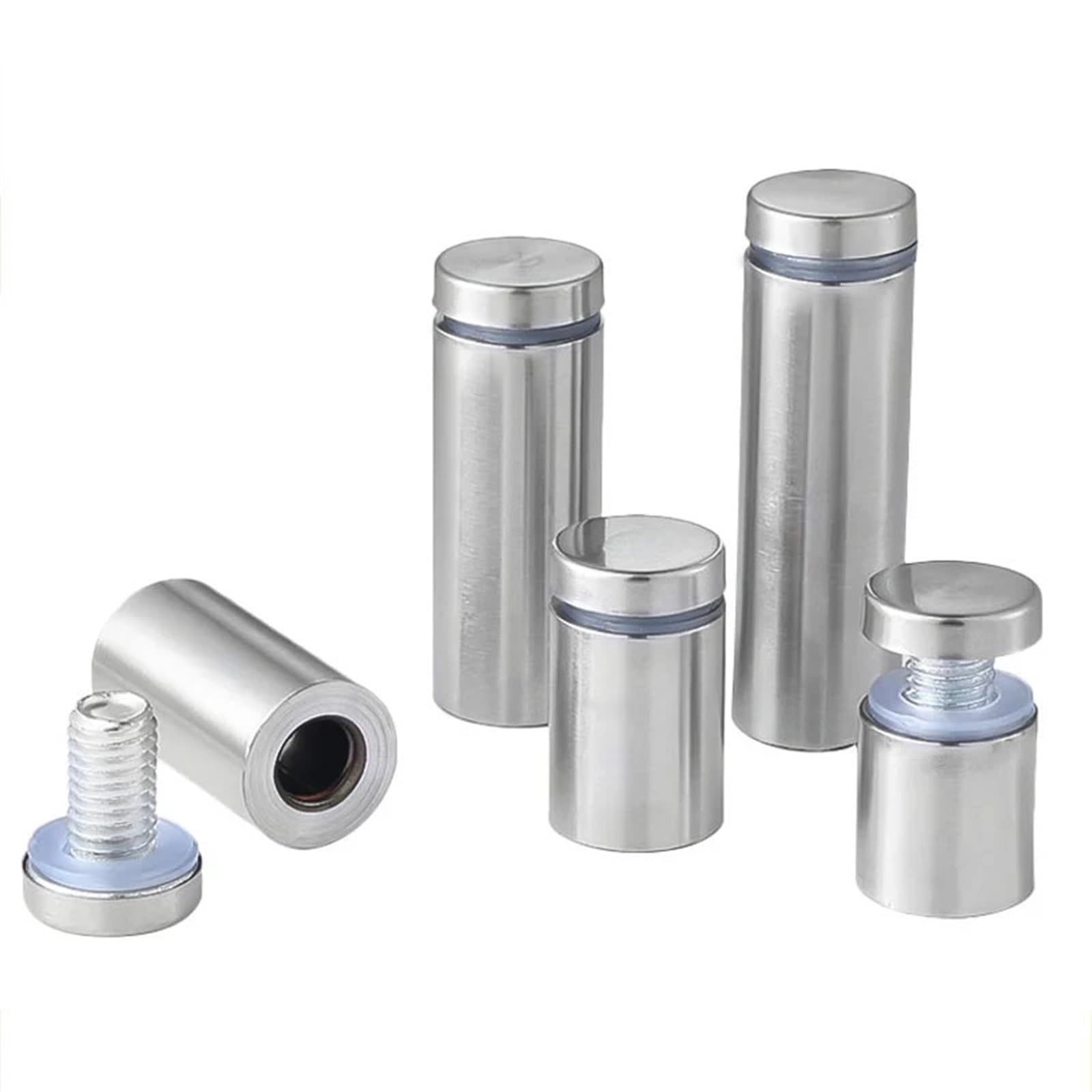 Tornillo de fijación para vidrio, Tornillos separadores Soporte acrílico de vidrio acero inoxidable 24 piezas D12/16/19 mm x 20-100(D16x50mm)