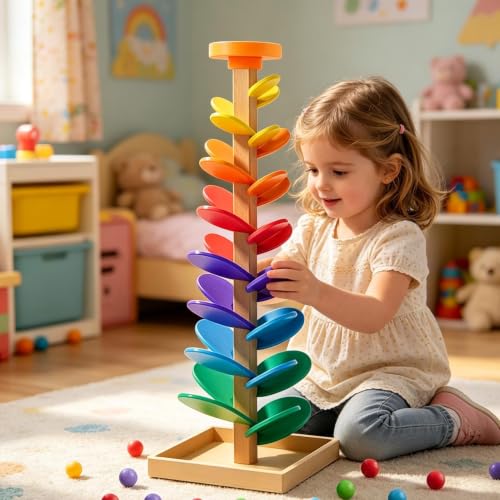 Jeu de course à billes pour enfants avec apprentissage des couleurs - 4
