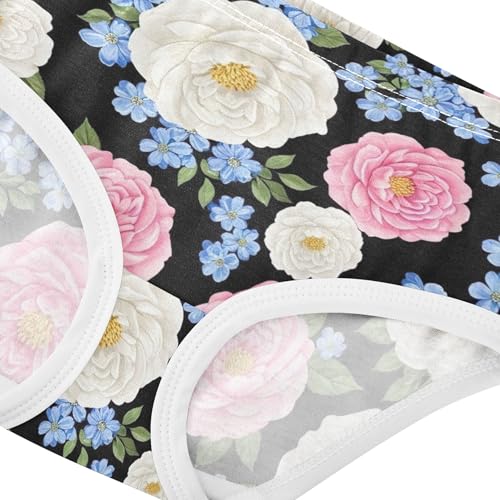 Pink Floral White Blue Prints Cute Panties Girl Toddler Underwear Floral Cotton Artistic Underpants Briefs 2t4
