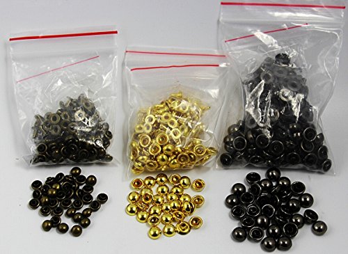 Leather Single Cap Domed Rivets Rapid 6/7/8/10Mm Setter Tools Kits（7Pcs Tool+300 Set Rivets,3Color) #TOP2
