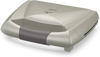 Imetec Tosta&Griglia, Electric Toaster, XL Plates for Cooking 3 Toasted Bread Slices at a Time, Compact, Can Be Stored Vertically, 800 W, Operating Lights.