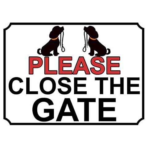 Shawprint Limited PLEASE CLOSE THE GATE METAL SIGN DOG THEME 200MM X 150MM (142H1) Cover