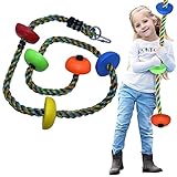 Xinlinke Colorful Climbing Rope Ladder with Platforms Kids Indoor Outdoor Backyard Tree House Play...