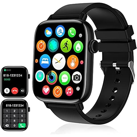 Smart Watch, 1.90" Smartwatch for Men Women (Answer/Make Call), Fitness Watch with 120+ Sport Modes, Heart Rate/Sleep Monitor/Pedometer, Activity Trackers for Android/iOS Phones - IP68 Waterproof Cover