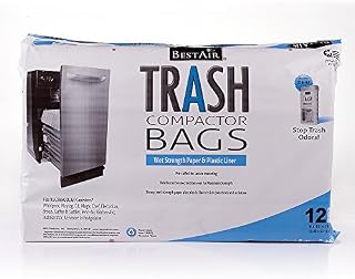 BestAir WMCK1335012-6 Heavy Duty Trash Compactor Bags, 16'' D x 9'' W x