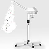 Professional Facial Steamer on Wheels, Esthetician Steamer with Hot Ozone Mist, Stand Face Steamer for Facial Deep Cleaning, Steamer for Facial for Personal Care or Spa, White