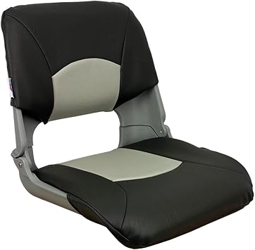 Springfield Marine 1061017-BLK Skipper Fold Down Seat - Gray/Charcoal