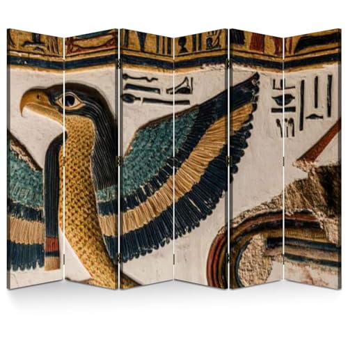 6 Panels Folding Screen Room Divider Tomb Nefertari Valley Queens Luxor Selective Focus Canvas Screen Room Separator Freestanding Protective Wall Divider Privacy Partition