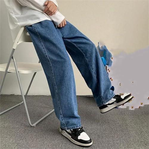 Men's Casual High Waist Baggy Jeans Fashion Loose Straight Wide Leg Jeans with Pockets2