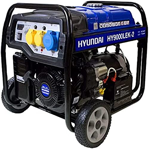 Hyundai 7kw/8.75kva Open Frame 4 Stroke Recoil And Electric Start Site Petrol Generator r For Home or Site Use powering power tools, lighting rigs, garages, workshops 3 Year Warranty