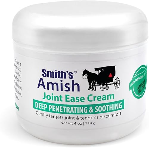 Smiths Amish Crema para la artritis tarro de 4 onzas Calmante y refrescante con botánicos de árnica menta árbol de té romero y eucalipto Smiths Amish Crema para la artritis tarro de 4 onzas Calmante y refrescante con botánicos de árnica menta árbol de té romero y eucalipto