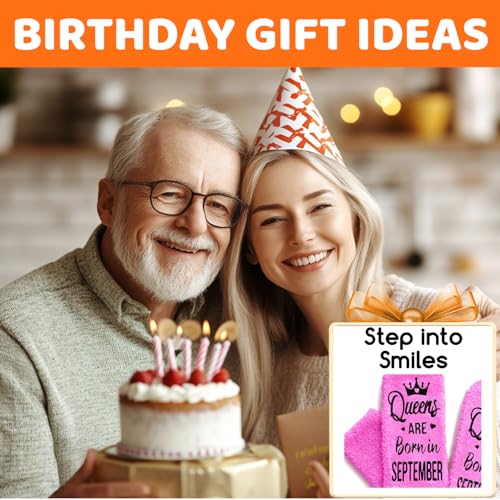 Image of HAPPYPOP Birthday Gifts Ideas for Women - January February March Birthday Socks in Pink
