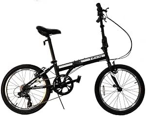 ZiZZO Campo 20-inch Folding Bike with 7-Speed, Adjustable Stem, Light Weight Frame