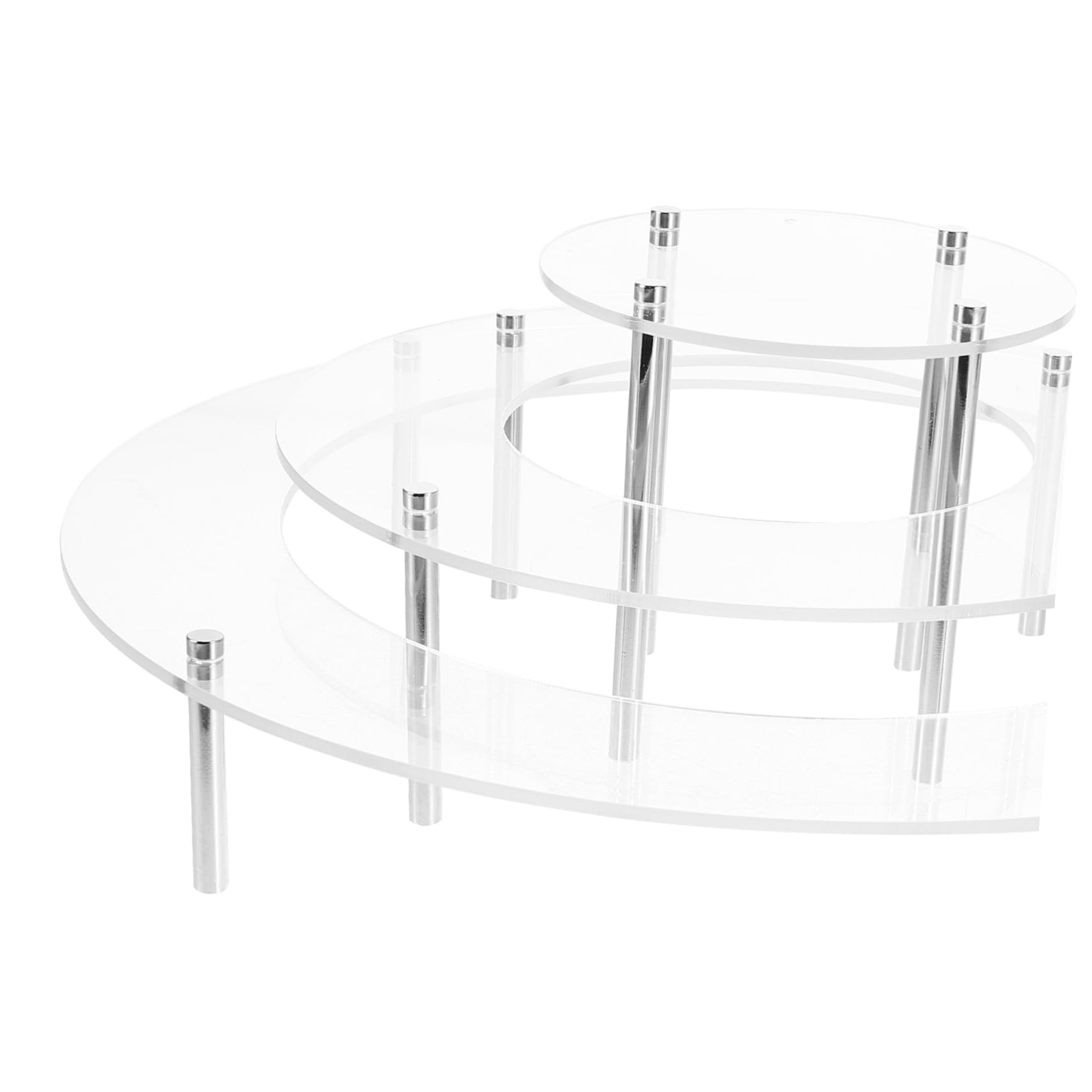 Mikinona Soporte para Cupcakes Transparente Bt097 1 Juego Acrílico y Metal | Cuatro Patas, Apilable y Resistente a Roturas, para Exposición en Tienda de Postres y Celebraciones