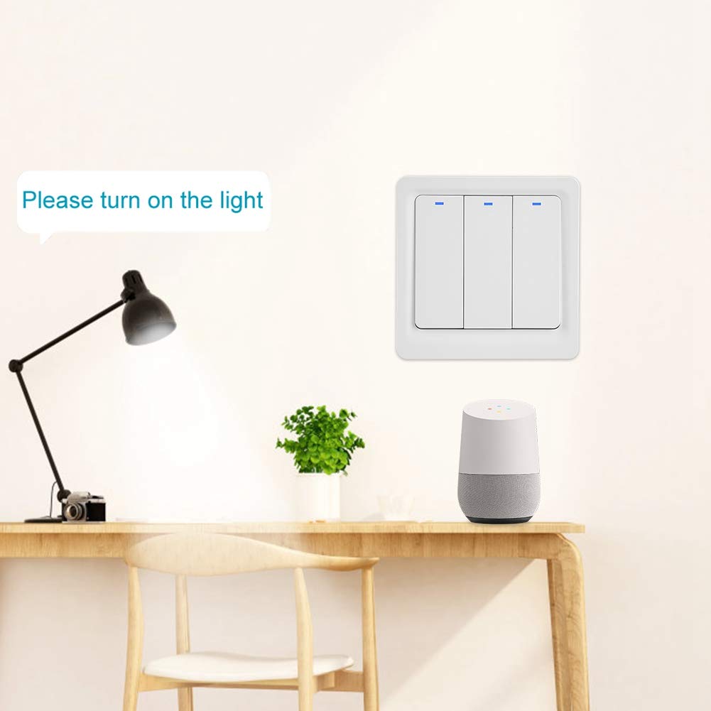 Interruttore luce touch WiFi Smart Wall, controllo vocale compatibile con Home EU 100 250V 15A