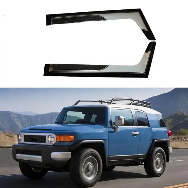 Deser Gears windows visor For Toyota FJ Cruiser 2007-2019, Plastic Exterior Visor Vent Shades Window Sun Rain Guard Deflector 2pcs