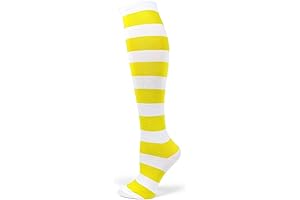 Awesome White and Yellow Striped Knee High Fashion Socks