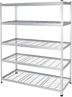Amazon Basics Heavy Duty Shelving Single-Post Steel Wire Shelf - 152 x 61 x 198 cm