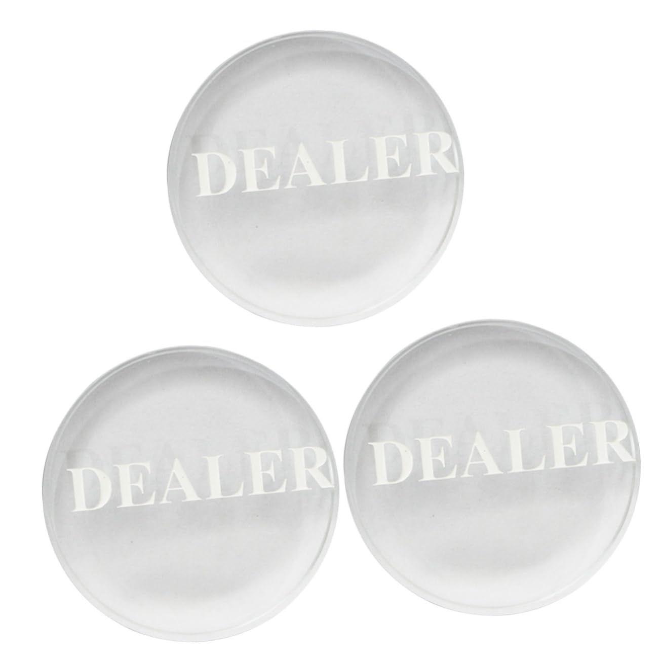 HOOTNEE 3pcs Reusable Poker Dealer Button Compact Size Crystal Poker Game Accessory Blind Buttons