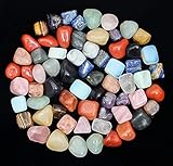 crocon tumbled stones and crystals bulk polished healing reiki chakra irregular shaped tumble for plants vase filler gems collection home décor diy projects 1pound (assorted tumbles)