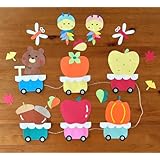 壁面飾り 10月 11月 秋 秋の味覚 果物 どんぐり みのむし トロッコ 保育