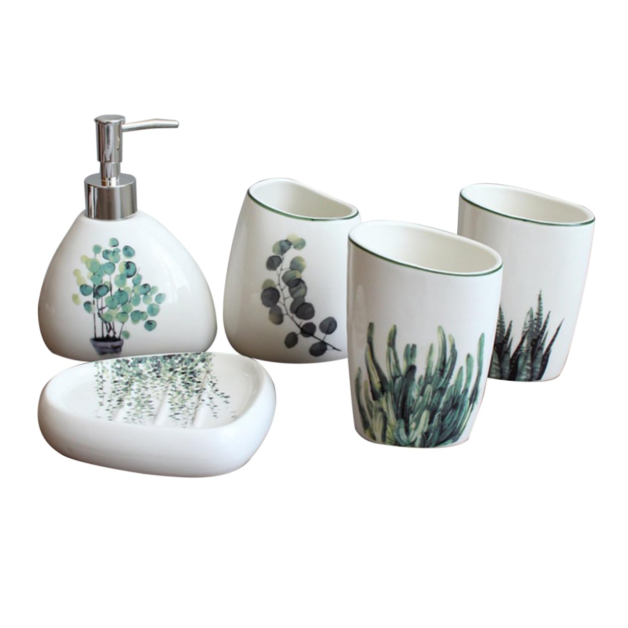 PRETYZOOM 5 Piezas Artículos De Tocador De Cinco De Vasos para Pasta De Dientes y Jabón Accesorios De Baño para Baño y Cocina Incluye Jabonera Vaso para Cepillo De Dientes para Enjuague Buca